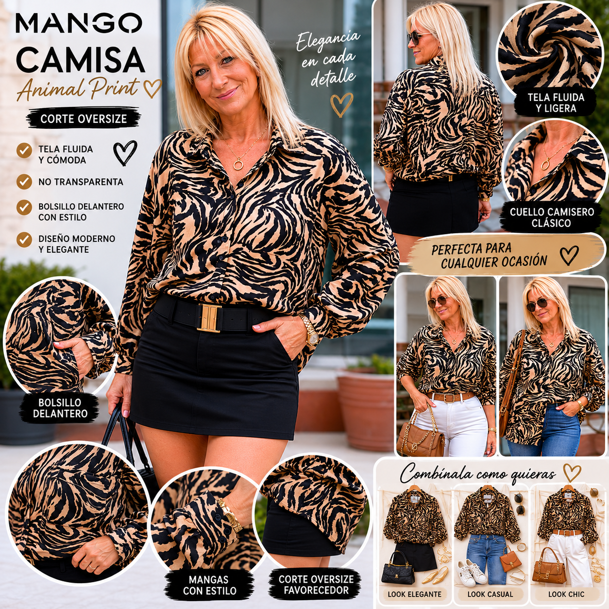 ❤️‍🔥 Camisa Savage Chic MNG ❤️‍🔥 *Precio ganga por Liquidación*